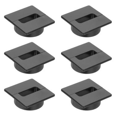 Imagem de PATIKIL Argola de mesa de 7 cm, 6 peças, organizador de cabos para escritório, casa, mesa, bancada, preto