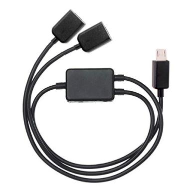 Imagem de Cablecc Micro USB para portas duplas micro USB fêmea cabo hub para laptop PC e mouse e disco flash