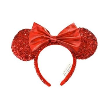 Imagem de Tiara De Orelhas Da Minnie Mouse Com Lantejoulas Rosa Disney Space Mou