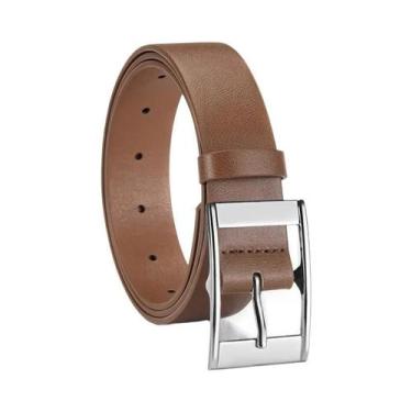 Imagem de Cinto De Couro PU Luxuoso Masculino Com Fivela De Metal De Alta Qualid