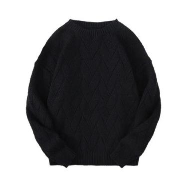 Imagem de Suéter Masculino De Manga Longa Estilo Japonês Com Gola Redonda Para C