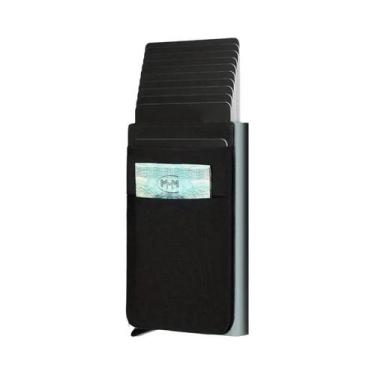 Imagem de Carteira Slim De Alumínio Para 12 Cartões, Compartimento Traseiro Elás