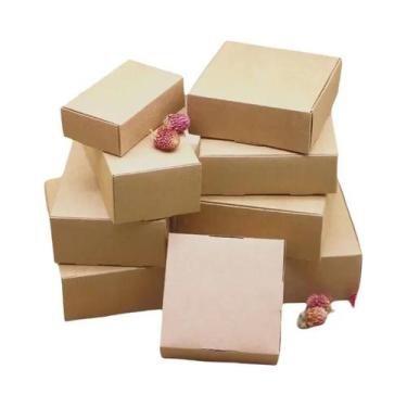 Imagem de 10 pçs/lote caixa de papel de presente kraft multi tamanho papelão de 