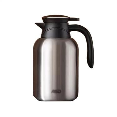 Imagem de Chaleira isolada de 2200 ml, pote isolante de grande capacidade, garrafa de água quente de aço inoxidável para uso doméstico, bule de chá, cafeteira isolada (cor: prata)