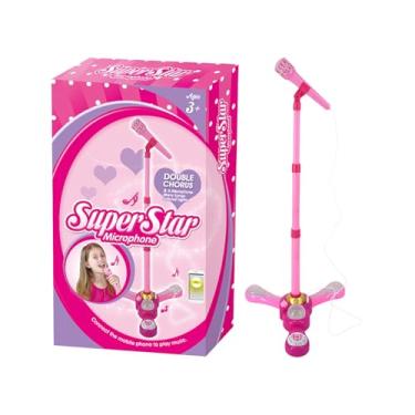 Imagem de Rrlihjgu Microfone para crianças | Máquina de karaokê com luzes coloridas, microfone portátil para música | para crianças, meninas, sala de aula, sala de jogos, casa, viagem, aniversário, Natal,