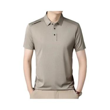Imagem de Camisa Polo Casual Masculina De Manga Curta Estampada Antirrugas Respi