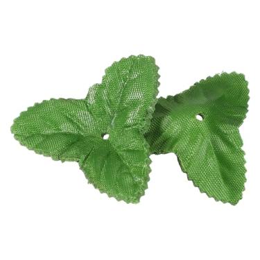 Imagem de PATIKIL Folhas verdes artificiais de 5 cm, 500 peças de folhas de vegetação, sépalas falsas, vegetação, guirlanda de folhas de rosas falsas, suprimentos para decoração de buquês de casamento