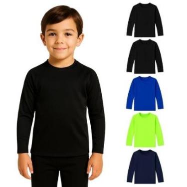 Imagem de Kit 5 Camisetas Manga Longa Infantil Menino Proteção Solar Praia-Masculino