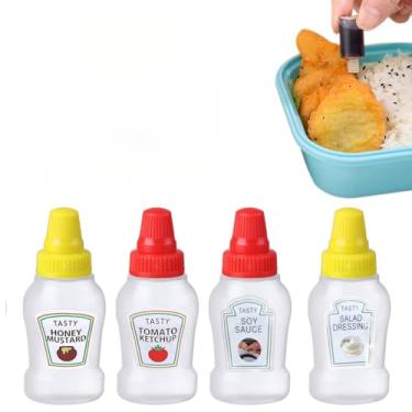 Imagem de Mini Frasco Refilável de Ketchup para Salada e Caixa de Almoço Bento (4 KITS)