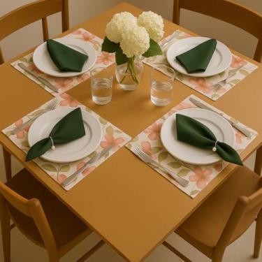 Imagem de Jogo Americano 6 Peças Mesa Posta Café da Manhã Jantar Guardanapo Porta-Guardanapo Elegante (JA004)