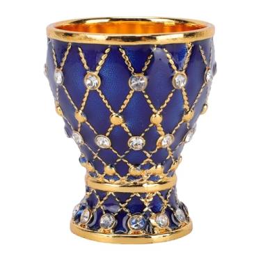 Imagem de Phefop Copo para Beber Com Haste, Copo Gótico para Festa Em Liga de Zinco, Medieval Com Relevo para Comunhão, Festa de Casamento, Feriados, Bar de Aniversário (Ouro Azul Escuro)