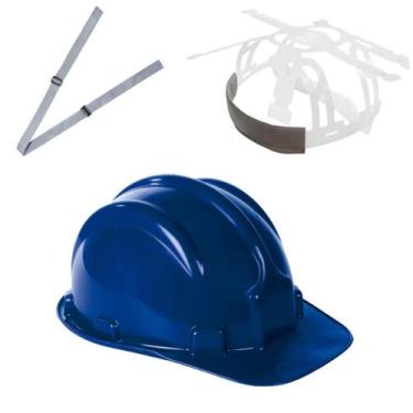 Imagem de Kit 5 capacete plt plastcor em polietileno selo  inmetro azul escuro  