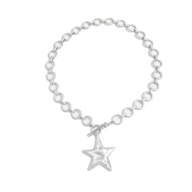 Imagem de FUTIMELY Colar de estrela grossa dourada para mulheres, corrente grossa, colar com pingente de estrela grande, gargantilha moderna, joia de festa de Natal para presente, Large, Liga de aço, Sem Pedra