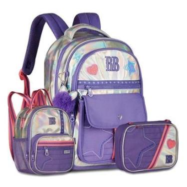 Imagem de Mochila com Lancheira e Estojo Kit Escolar Rebecca Bonbon-Feminino