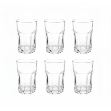 Imagem de Conjunto de 6 Copos de Vidro Canelado, 350ml, Design Moderno, Transparente, Ideal para Água, Suco e Bebidas, Bar ou Presente, Mesa Posta Copo Diferente