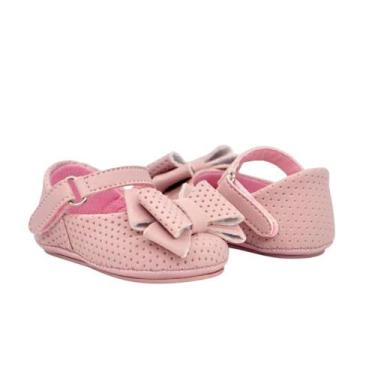 Imagem de Sapato de Bebe Sapatilha Laço Salomé Infantil Menina RN Manozinhos Bab