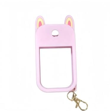 Imagem de Porta-chaves higienizador de mãos para Touchland Spray (28 g) bonito suporte protetor de ouvido com alça, capa de silicone para a pele (rosa)
