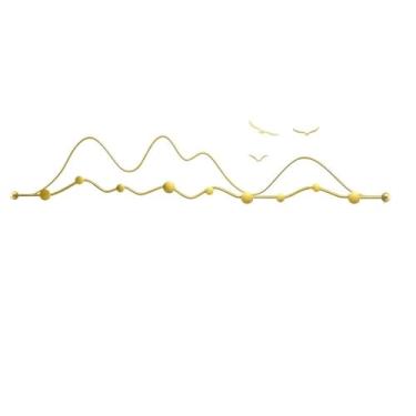 Imagem de Gancho criativo para casaco e chapéu, cabideiro, montado na parede, leve, luxuoso, para entrada, gancho de armazenamento, ganchos de prateleira para chaves de parede (dourado, grande)