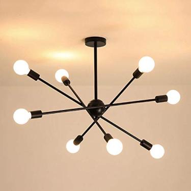 Imagem de Lustre Sputnik | Luminária de teto suspensa moderna de meados do século | Luminárias pendentes industriais para sala de estar, ilha de cozinha, quarto, hall de entrada, corredor, casa de cam