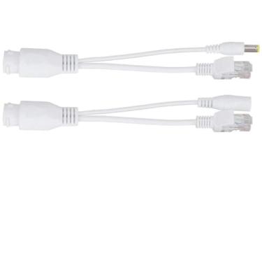 Imagem de AUNMAS Kit Injetor POE 12V Adaptador Power Over Ethernet Passivo Conversor 48V para 12V Com Cabo Divisor para Câmeras IP Sistemas CCTV Caixa ABS Transmissão 40M para Monitoramento de Segurança