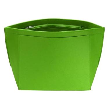 Imagem de Organizador de bolsa, inserção de bolsa de feltro com zíper – Forro organizador de bolsa média para manter a mochila organizada, armazenamento com vários bolsos para itens essenciais, maquiagem