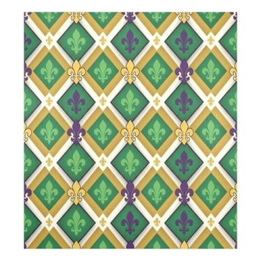 Imagem de Blueangle Mardi Gras Argyle capa de ímã para lava-louças, decoração da capa frontal da máquina de lavar louça, adesivos de eletrodomésticos, adesivos de eletrodomésticos, 58 cm C x 66 cm adesivo