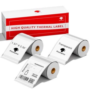 Imagem de Etiquetas Térmicas Transparentes Phomemo 390 etiquetas para M110/M100