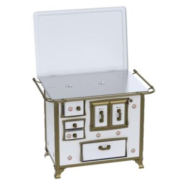 Imagem de Fogão a Lenha N 2 Renaissance Chapa de Aluminio Branco Buque Saida Direita