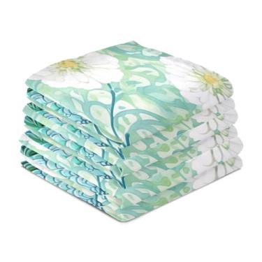 Imagem de Wassud Toalhas de cozinha padrão pavão aquarela toalhas de prato de cozinha pacote com 6 panos de prato macios com laço para pendurar toalha de mão de secagem rápida super absorvente toalhas de chá de