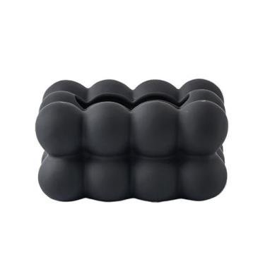 Imagem de x3anggyt5 Capa de caixa de lenços de papel de cerâmica quadrada decorativa suporte de caixa de lenços dispensador de lenços doméstico suporte de guardanapo para cômoda decoração de banheiro suporte de