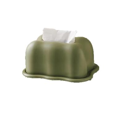 Imagem de Capa para caixa de lenços de papel Caixa de Papel Toalha Minimalista para Decoração Sala Estar e Mesa Jantar(Green)