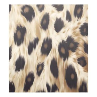 Imagem de Qilmy Capa magnética para máquina de lavar louça, estampa de leopardo, 58 x 66 cm, capa decorativa para geladeira para porta da frente, adesivo magnético, máquina de lavar, painel de geladeira