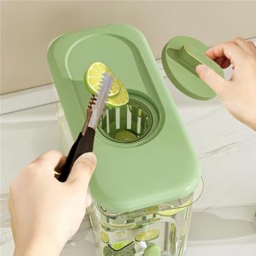 Imagem de Jarro de água 4L Jarra de suco de bebida de água fria grande capacidade chaleira fria geladeira garrafa de chá gelado (amarelo)