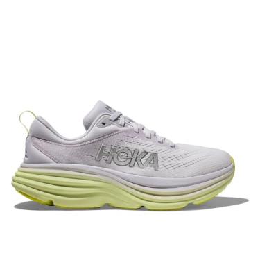 Imagem de HOKA ONE ONE Tênis de corrida feminino Bondi 8 (Nimbus Cloud/Verde luminoso - 42) (B) EUA, Nimbus Cloud/Verde luminoso, 41