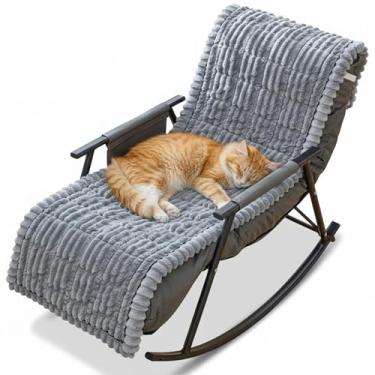 Imagem de Capa para Poltrona Reclinável e Cadeira de Balanço Antiderrapante, Protetor de Sofá em Veludo Cotelê Macio, Manta para Assento para Pets Cães Gatos, Almofada para Sala de Estar(Cinza claro,50x180cm)