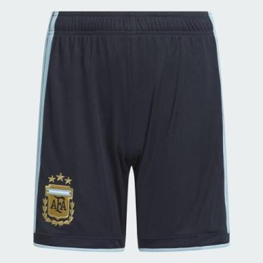 Imagem de Calção Adidas Argentina Home 2026 Juvenil Azul Marinho, 16 ANOS