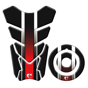 Imagem de Adesivo Protetor Tanque E Bocal Moto Yamaha Ano + 2000 Vermelho