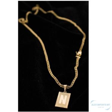 Imagem de Colar Grumet 3mm Cpm Pingente Com A Letra N