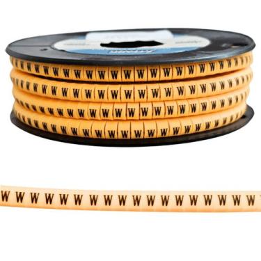 Imagem de Anilha Letra W Identificador Cabos Fios 2,5mm a 4mm 1000 Pçs - Stark E