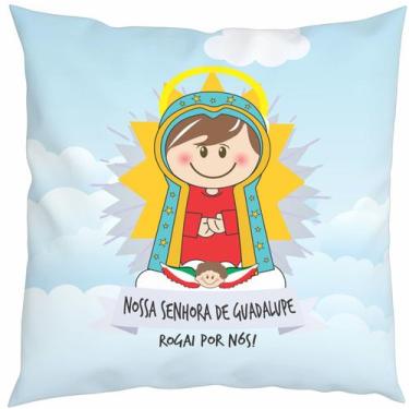 Imagem de Almofada Com Enchimento Oração Santinho Nossa Senhora de Guadalupe - F