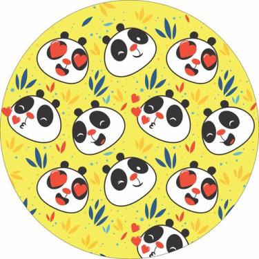 Imagem de Painel de Lona Redondo Panda Apaixonado - Fabrika De Festa, 120x120cm