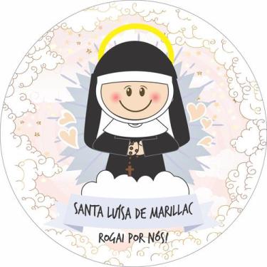 Imagem de Painel de Tecido Sublimado Redondo Santinhos Católicos Santa Luísa de 