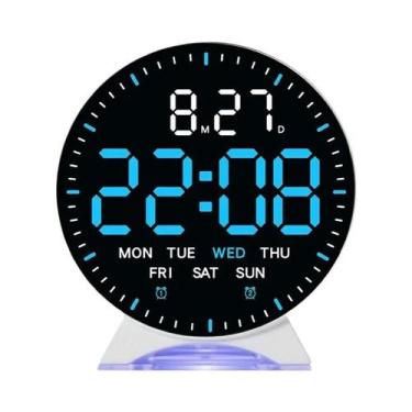 Imagem de Despertador Digital LED Com Alarme Duplo, Exibição De Data E Semana, L