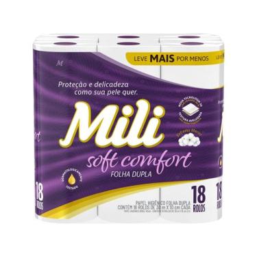 Imagem de Papel Higiênico Folha Dupla Mili Soft Comfort 18 rolos 30m, 18