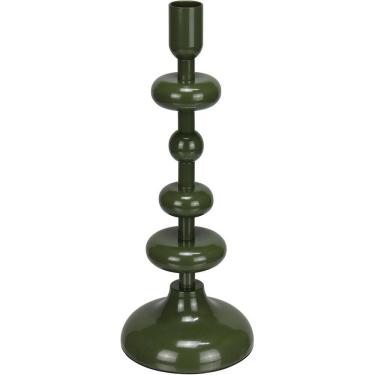 Imagem de CASTIÇAL DECORATIVO PORTA VELA HOME&CO METAL 26x10x10cm VERDE