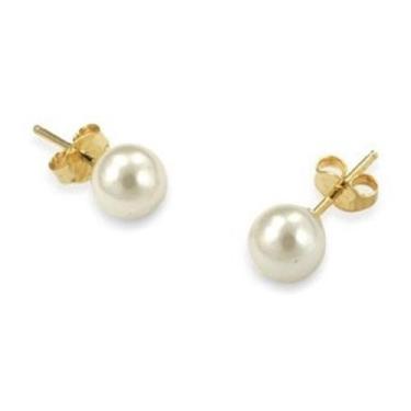 Imagem de Brinco Perola Pequeno Infantil F. Ouro 18K 6 Mm Com Garantia - De Cast