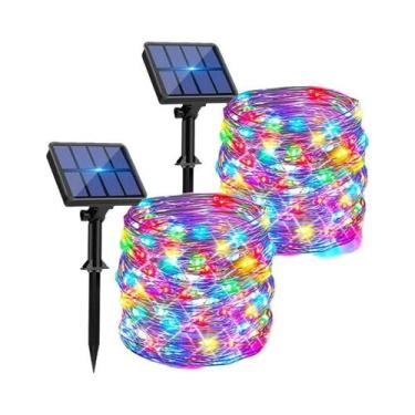 Imagem de Luzes De Cordão Solares À Prova d'Água 4 Pacotes 8 Modos Luzes De Fada