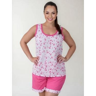 Imagem de Pijama Plus Size Short Doll Bermudoll Feminino Verão Senhora Regata - 