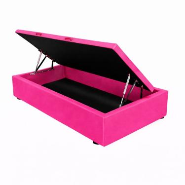 Imagem de Base De Cama Box Baú Helena Solteiro 88 X 188 Cm Suede Rosa Pink Do Lar Móveis E Decoração