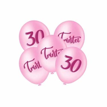 Imagem de Balão Trintei 30 Anos Rosa 8" 20 Unid. - Piffer